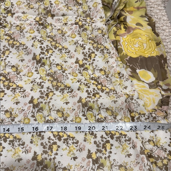 Joie silk Yellow and Green floral Ruffled Tiered Maxi Sundress Size L - Picture 14 of 14